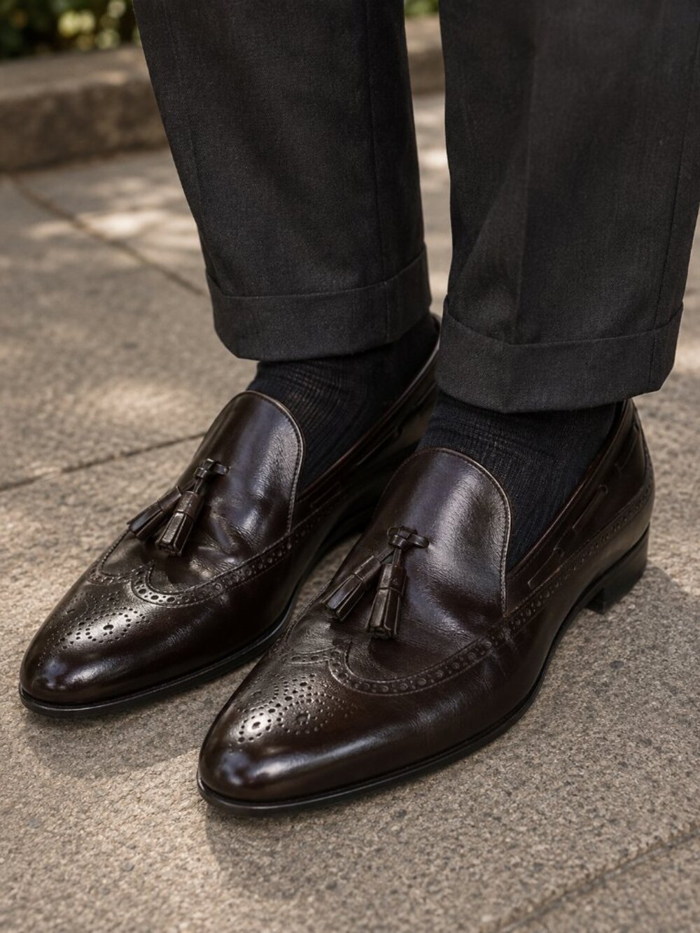 Pierre Hardy Rubber Sole Brown Leather Loafers Size US 8